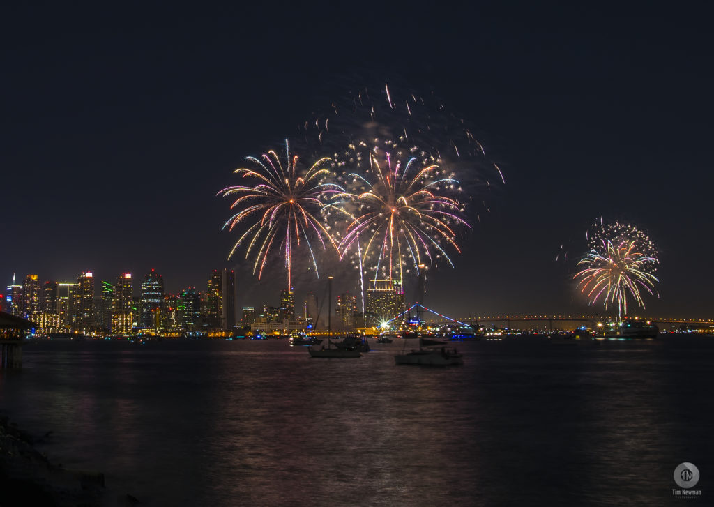 Fireworks 4th of July Independence Day Night Photography Night Photograph San Diego Downtown San Diego Reflections Water Reflections