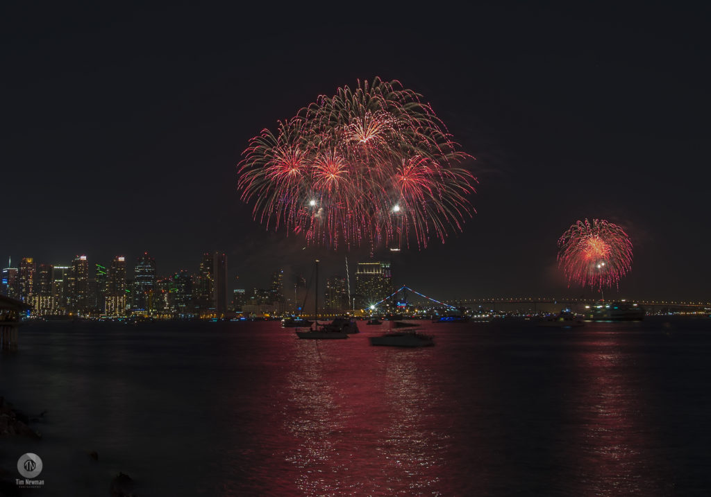 Fireworks 4th of July Independence Day Night Photography Night Photograph San Diego Downtown San Diego Reflections Water Reflections