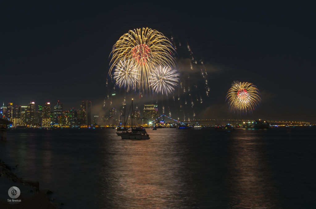 Fireworks 4th of July Independence Day Night Photography Night Photograph San Diego Downtown San Diego Reflections Water Reflections