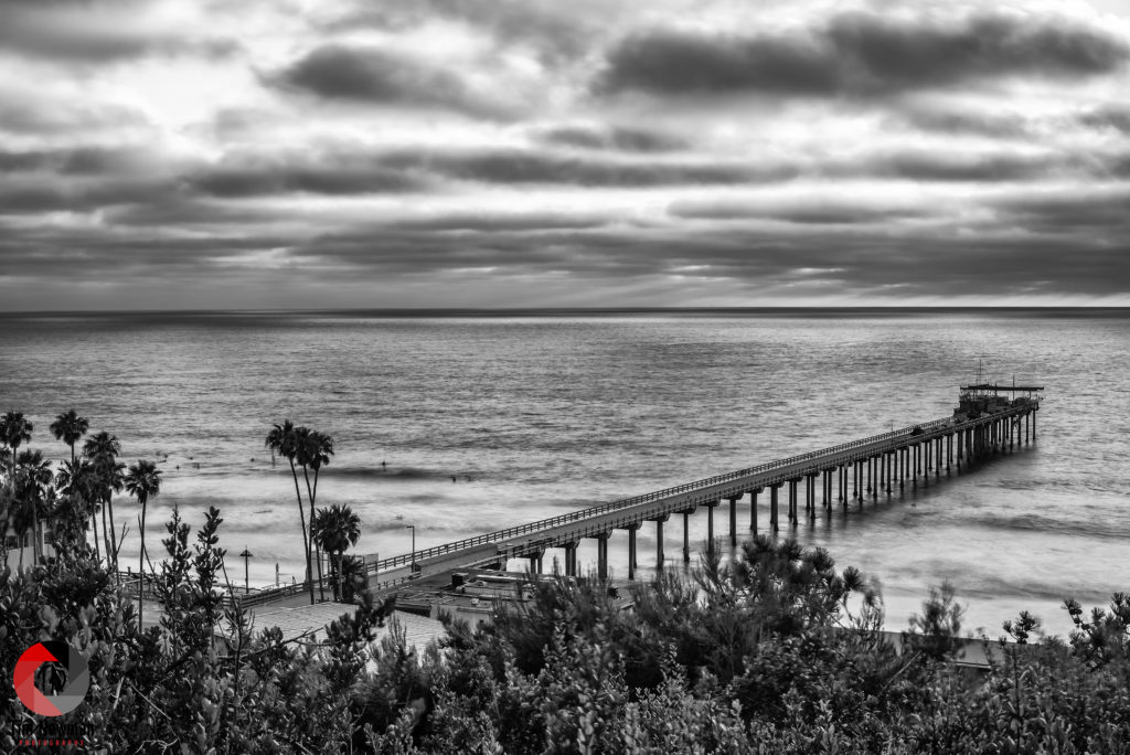 Black and White Black and White Clouds Black and White Sky Clouds Scripps Pier La Jolla Ocean Pier Pacific Ocean Pier San Diego California